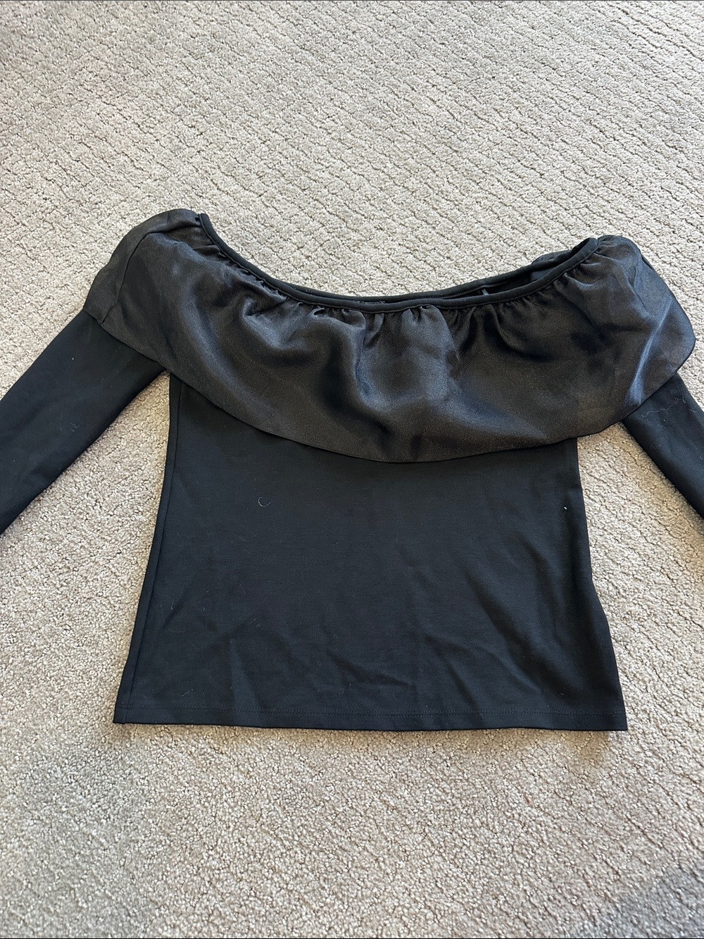J. Crew Black Off-Shoulder Long Sleeve Tunic